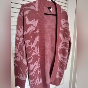 Divided H&M Pink Camo Print Open Front Cardigan XS